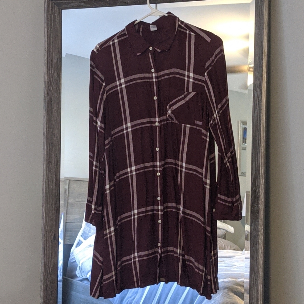 Flannel long sleeve dress